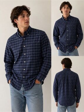 Ralph Lauren Men’s Dark Blue Plaid Button-Down Shirt